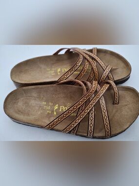 Birkenstock Papillio Salamanca Tan Tooled Leather  UK 5.5 EUR 39 Narrow
